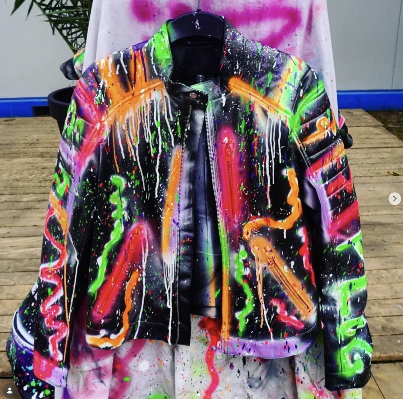 Neon Explosion Leather Jacket